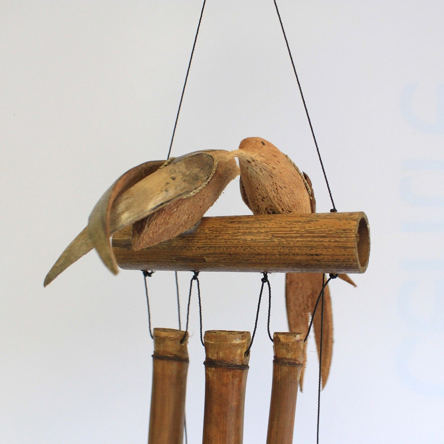 1x Coconut Twin Birds Windchimes