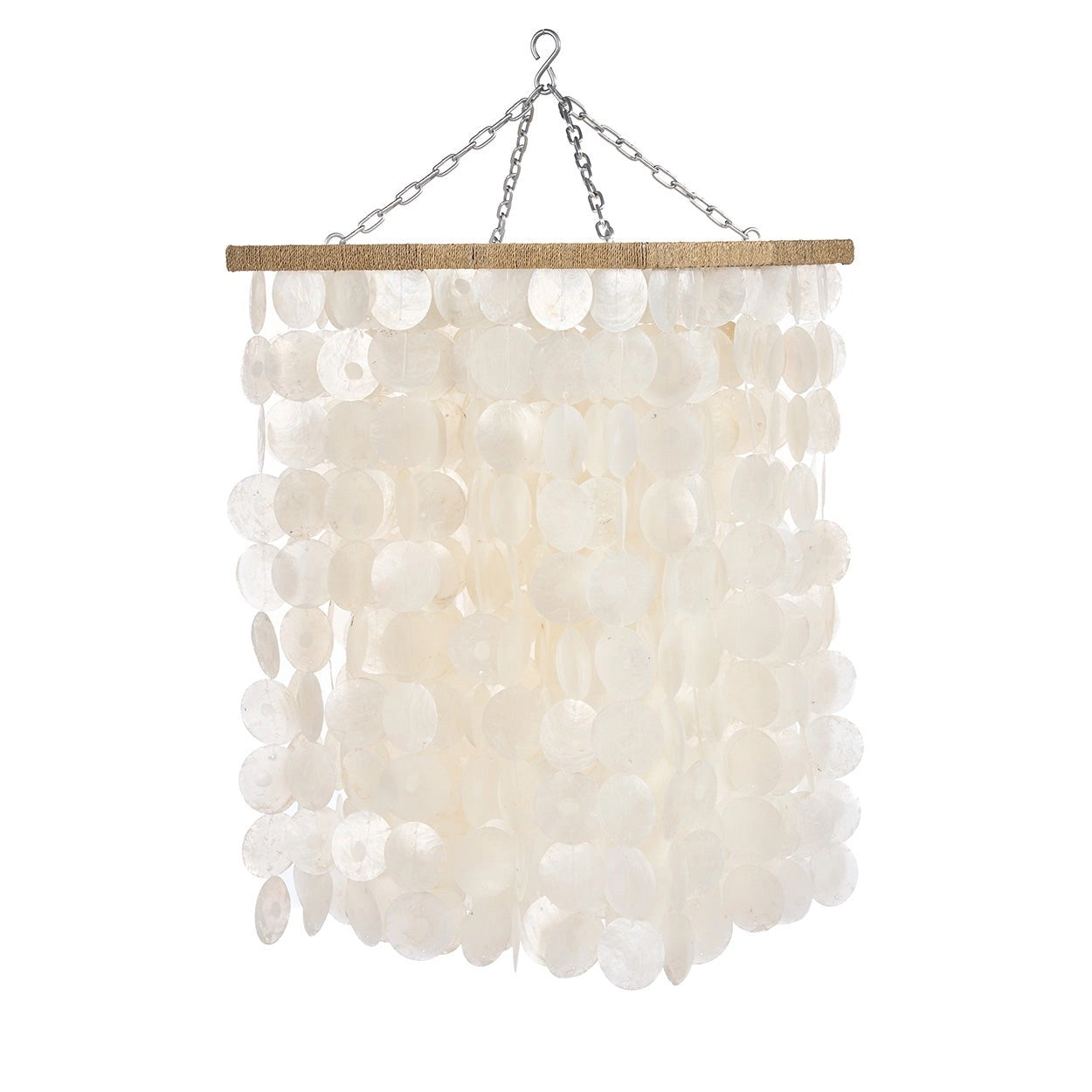 Lustre Balinais en Perles de Nacre - Murmures au Clair de Lune - Naturel (Taille M)