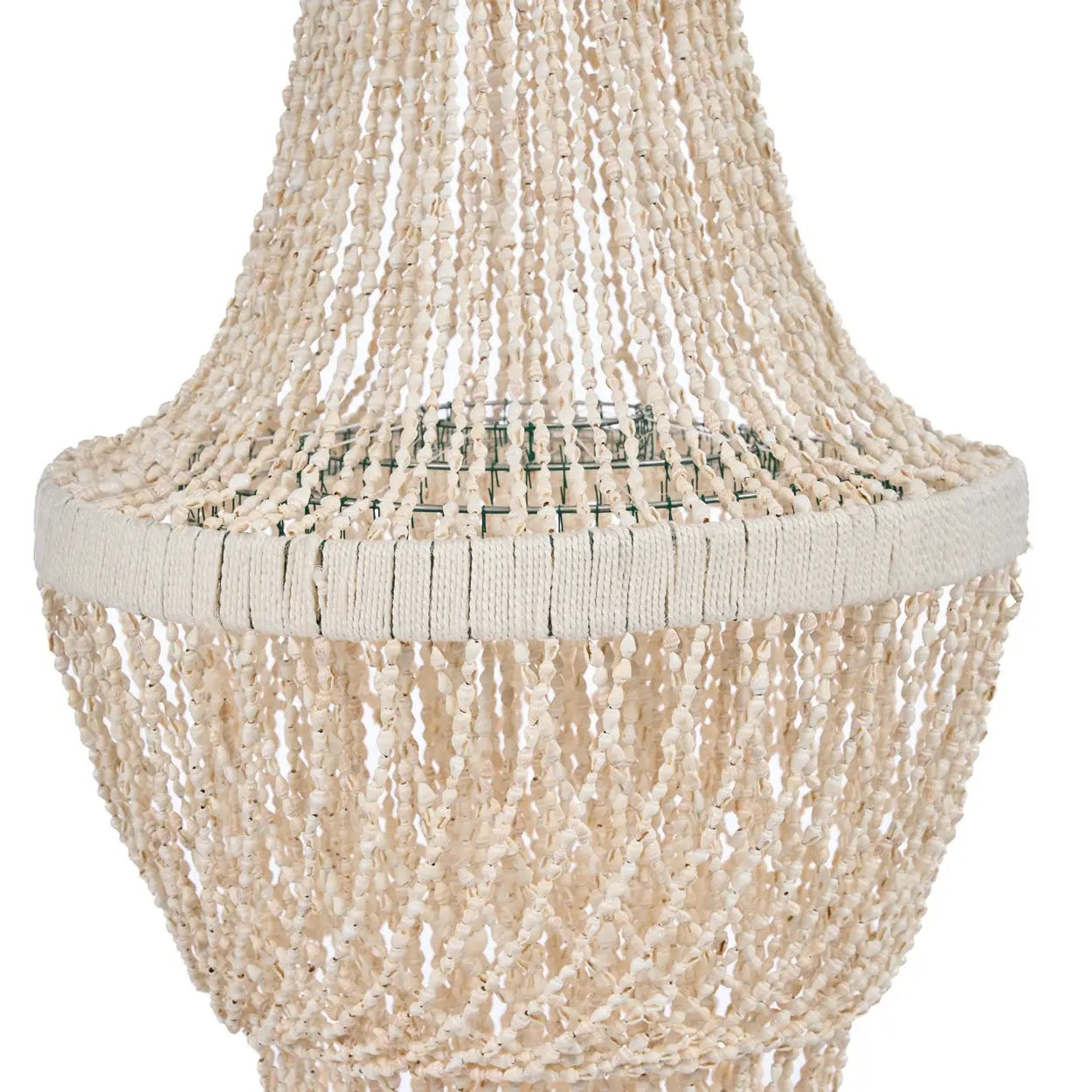 Grand Lustre en Coquillages Ocean Tower - Suspension Artisanale Naturelle - Taille L