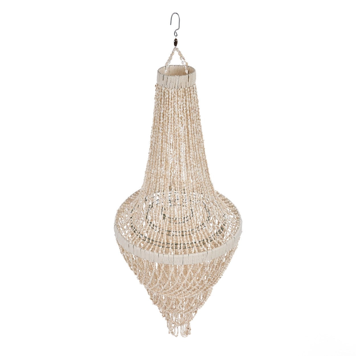 Grand Lustre en Coquillages Ocean Tower - Suspension Artisanale Naturelle - Taille L