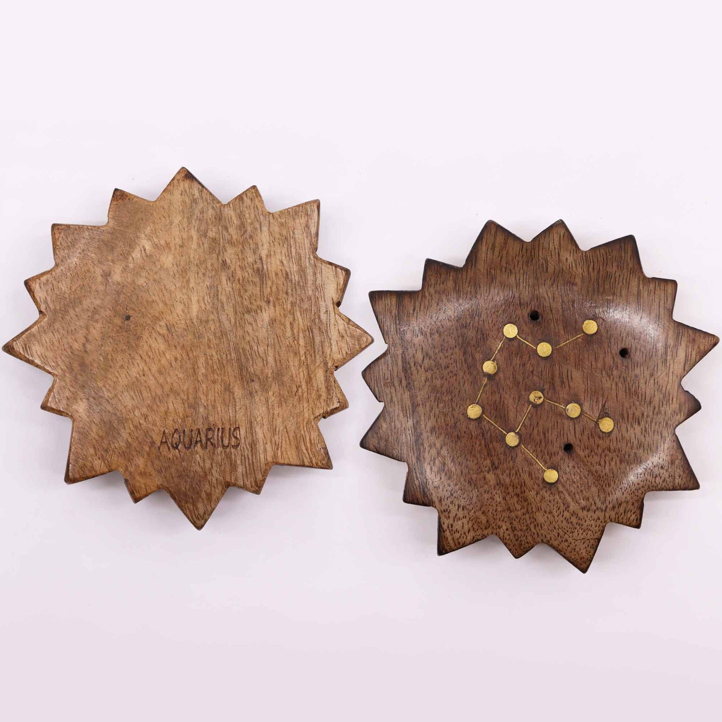 Engraved and Brass Zodiac Sign Incense Burners - Sun