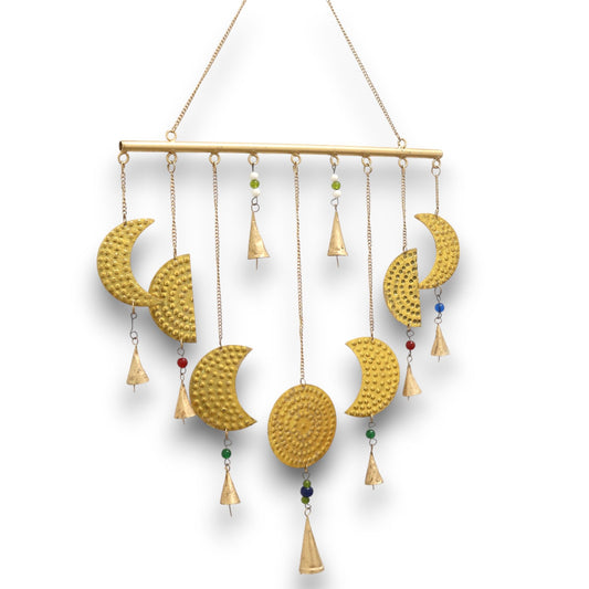 Indian Chimes - Brass Moon Phases Chimes - 43x40cm