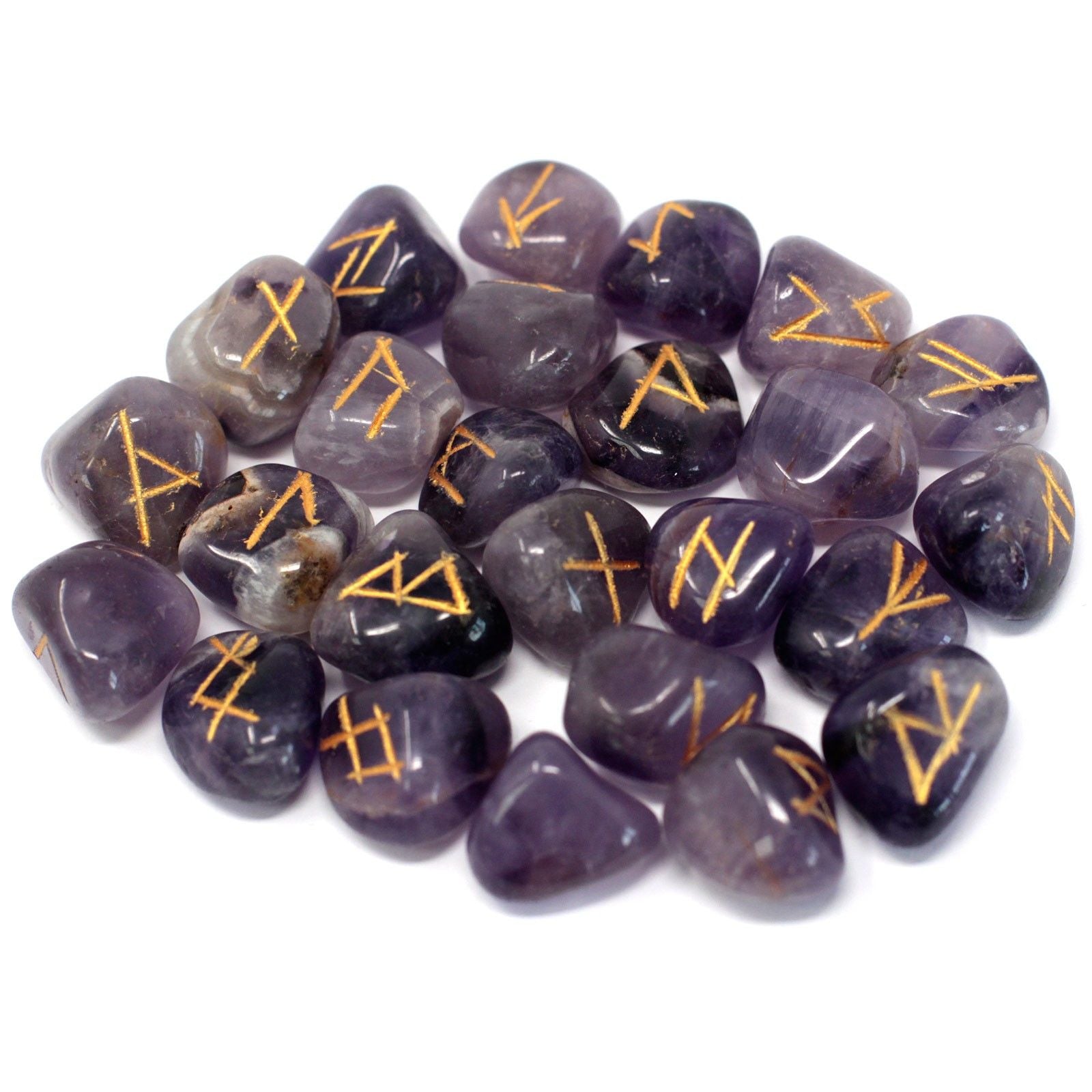Indian Runes in Pouch - Amethyst