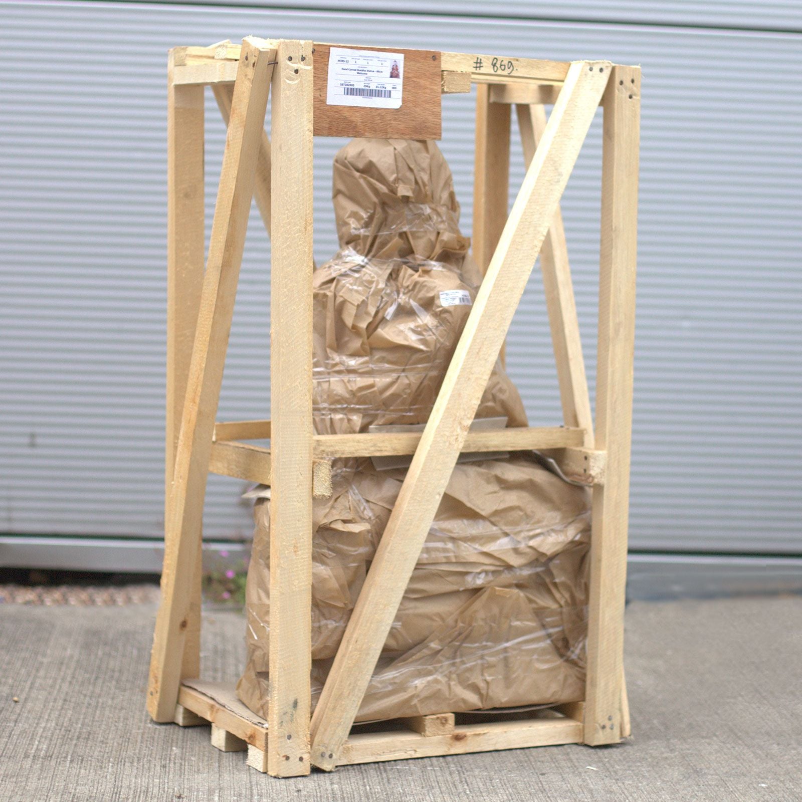 Hand Carved Buddha Statue - 30cm Thinking