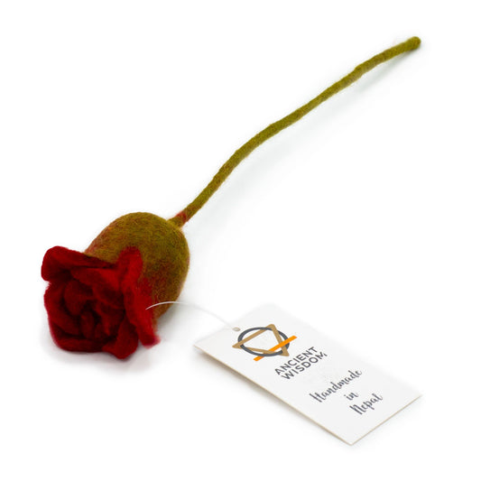 6x Felt Flowers - Red Roses