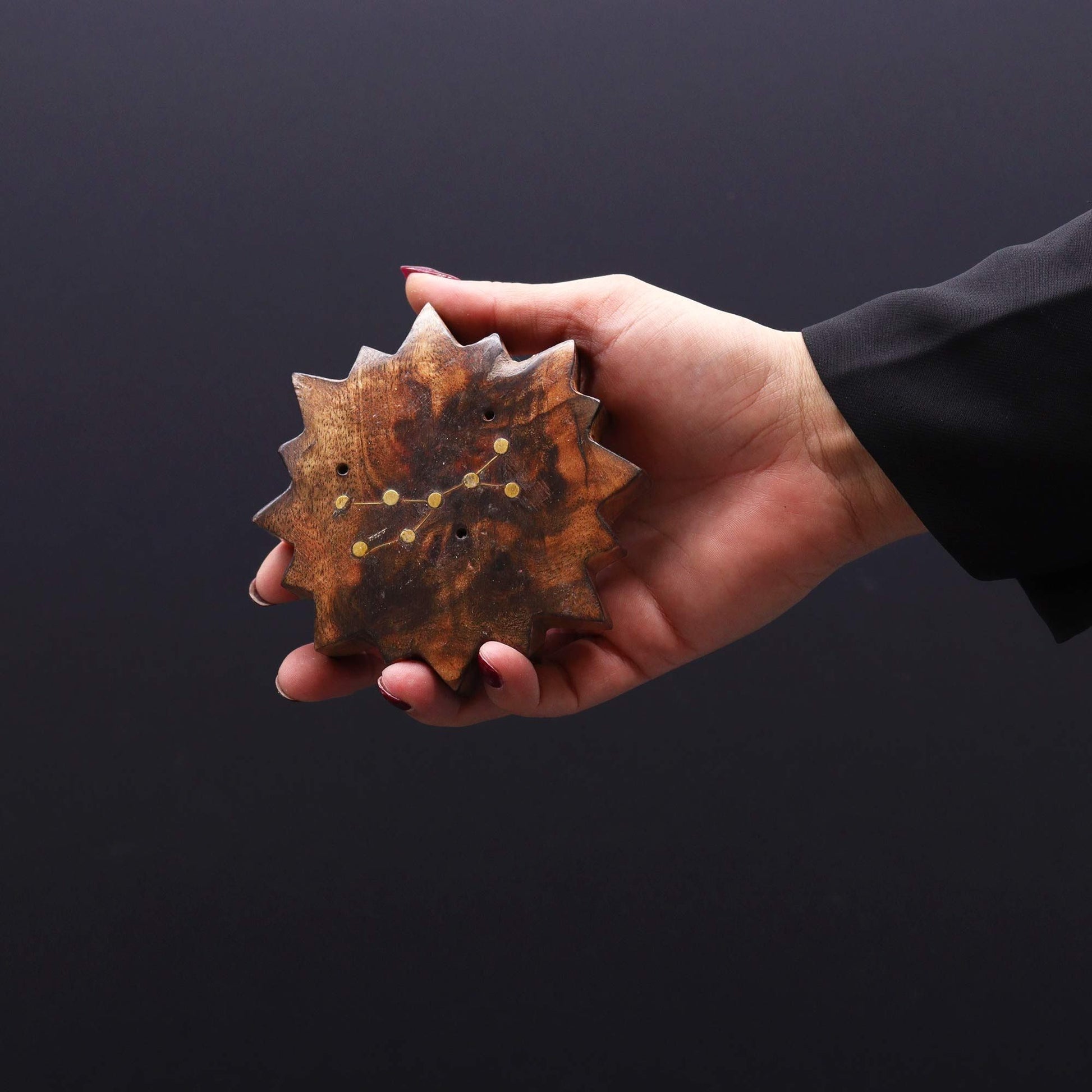 Engraved and Brass Zodiac Sign Incense Burners - Sun