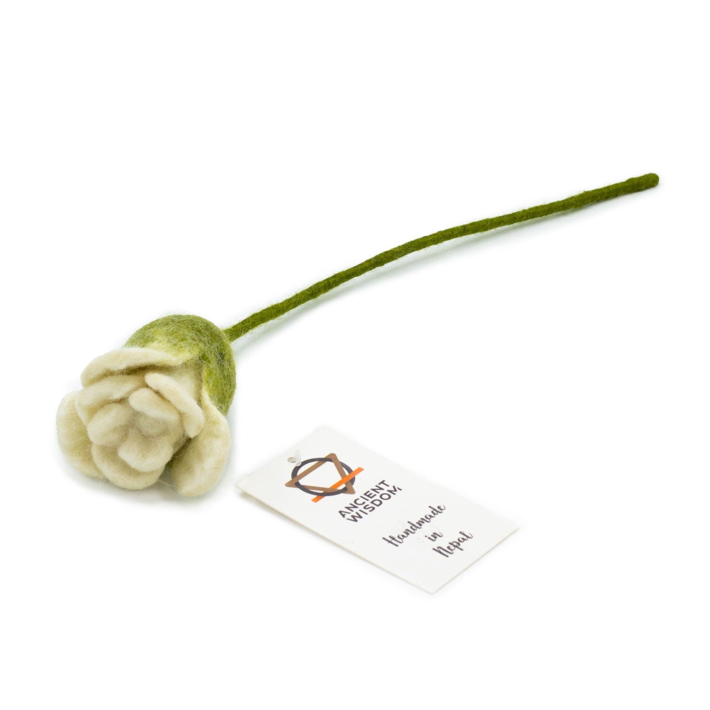 6x Felt Flowers - White Roses