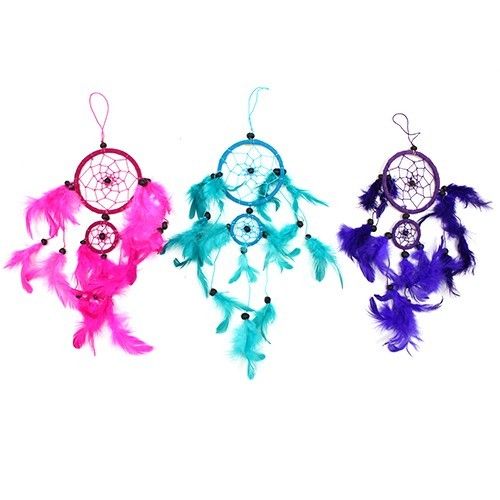 Bali Dreamcatcher - Medium Round - Turq/Pink/Purp