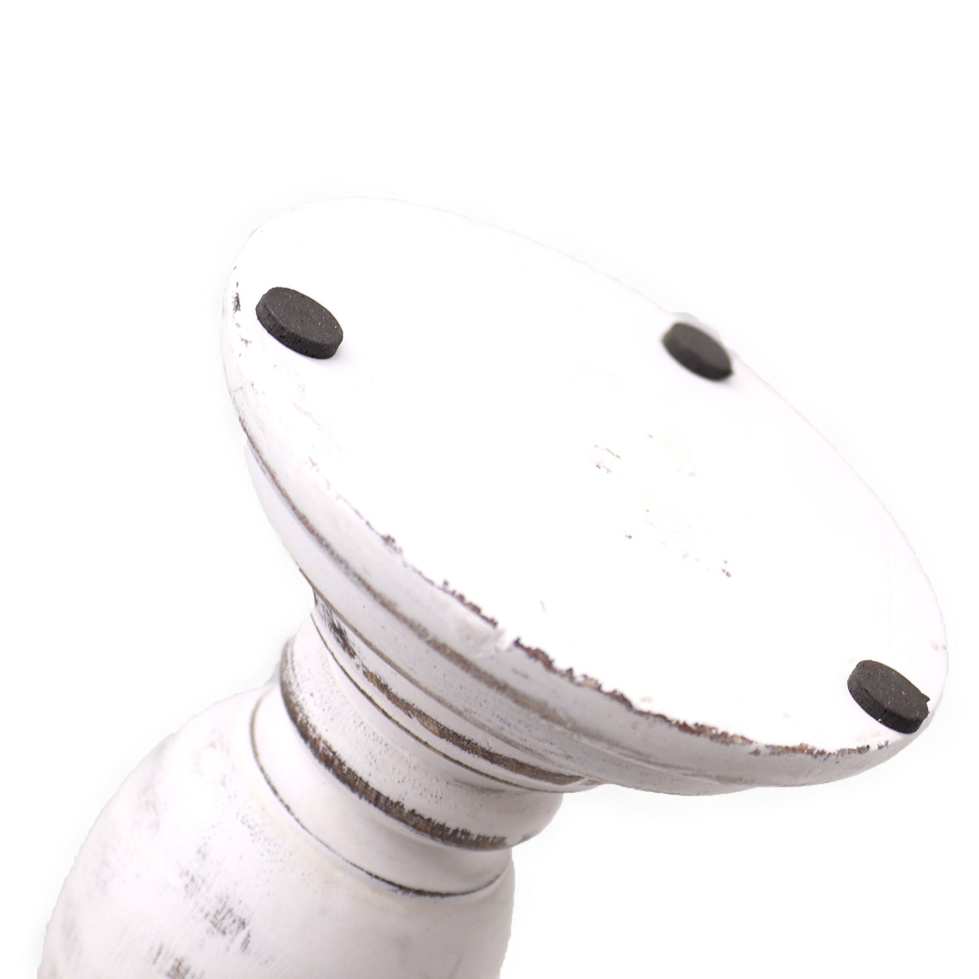 Classic Candle Stand - Whitewash -  23x10cm - Small