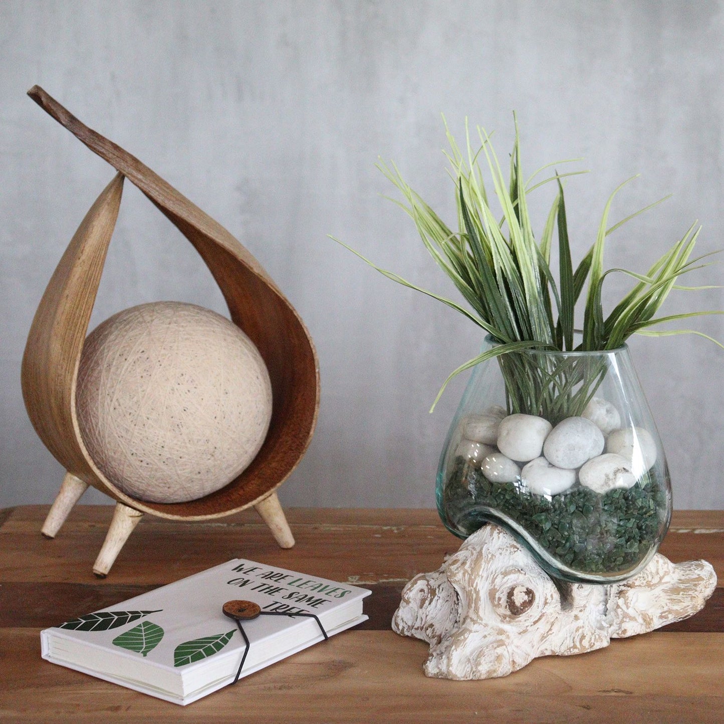 Molten Glass on Whitewash Wood - Medium Bowl