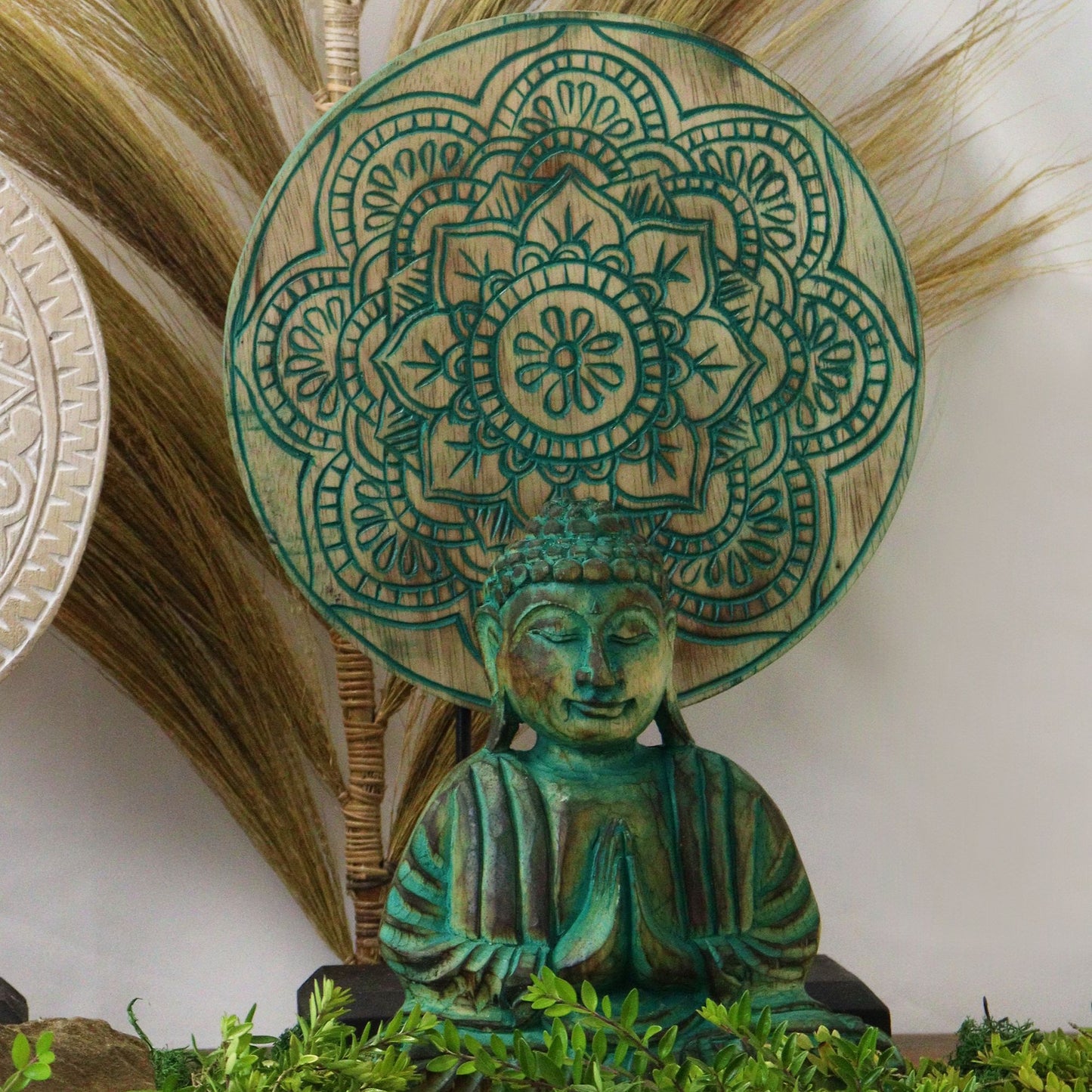Buddha Feng Shui Set - Mandala - Green