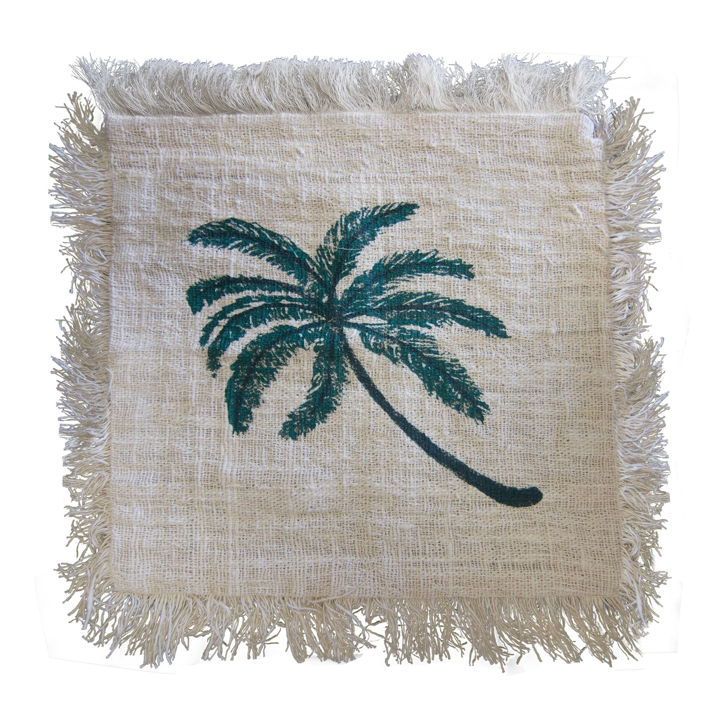 1x Linen Cushion 60 x 60  Palm Tree