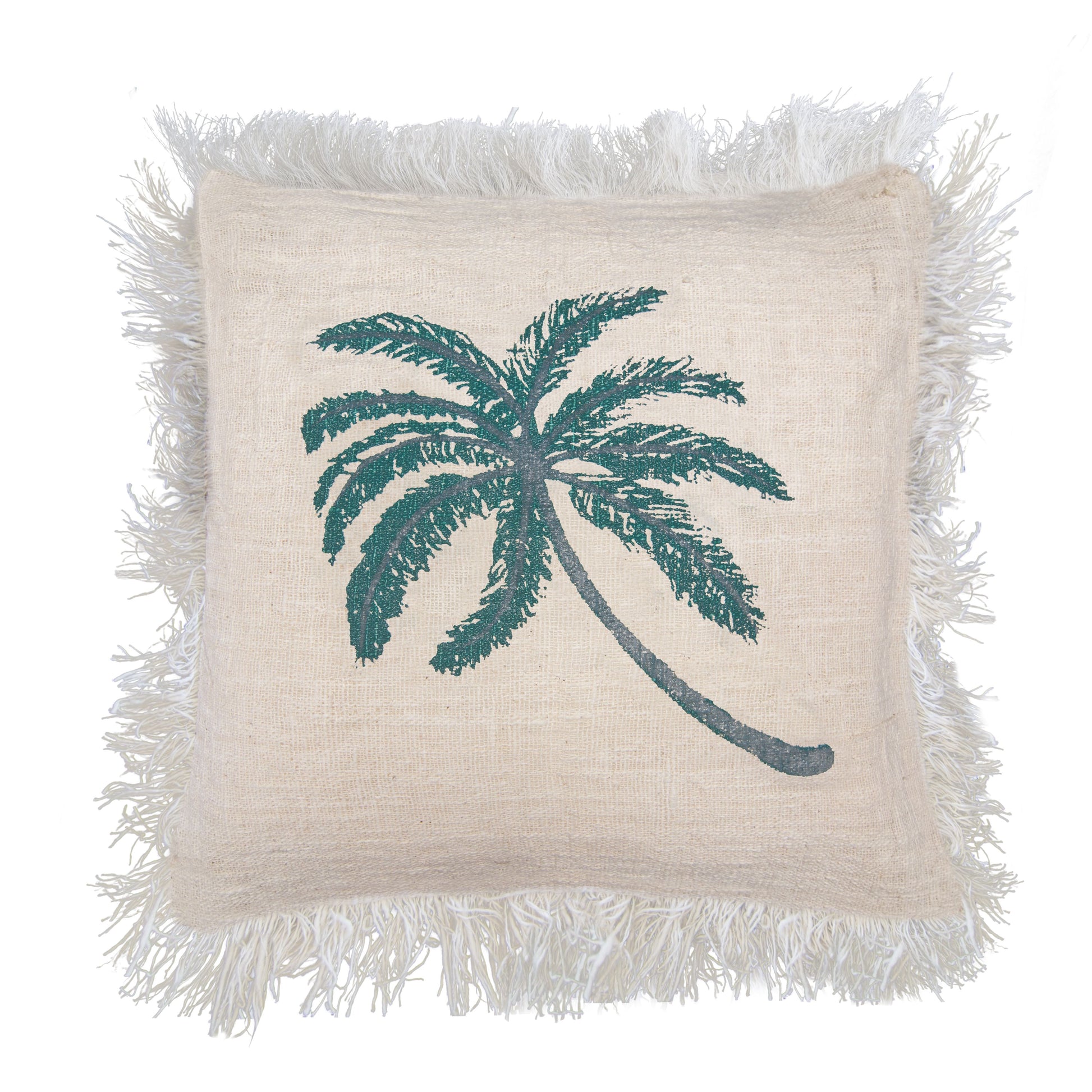 1x Linen Cushion 60 x 60  Palm Tree