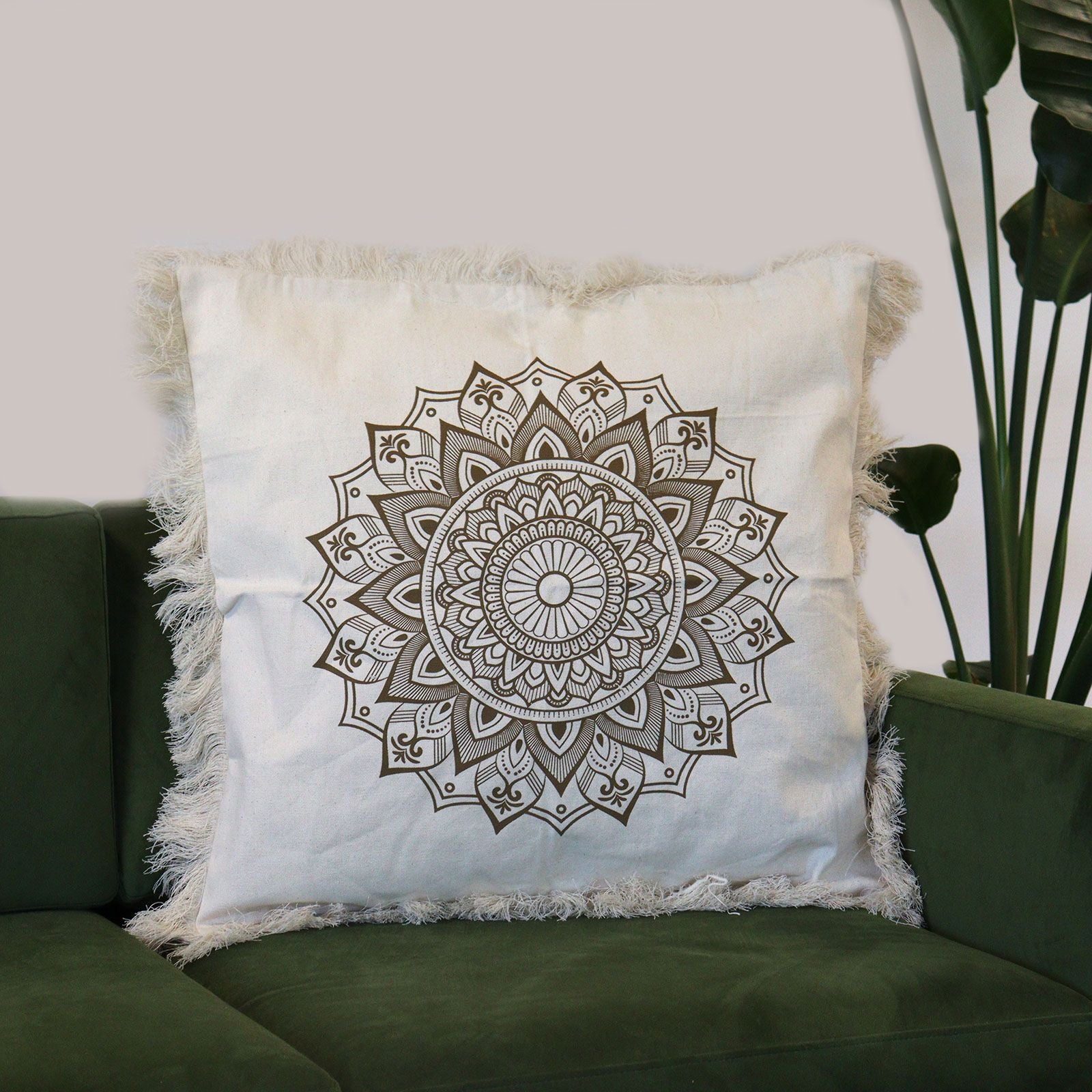 Lotus Mandala  Cushion - 60x60cm - bronze