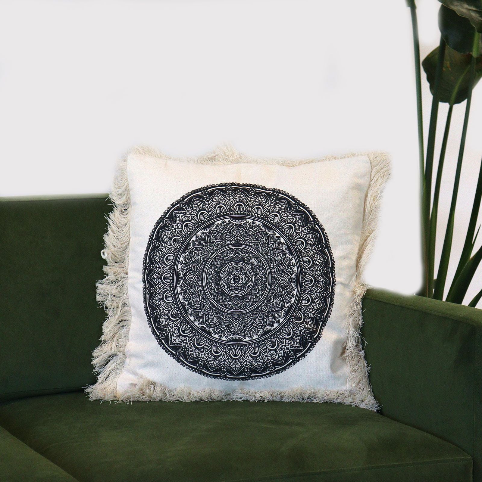 Traditional Mandala  Cushion - 45x45cm - black