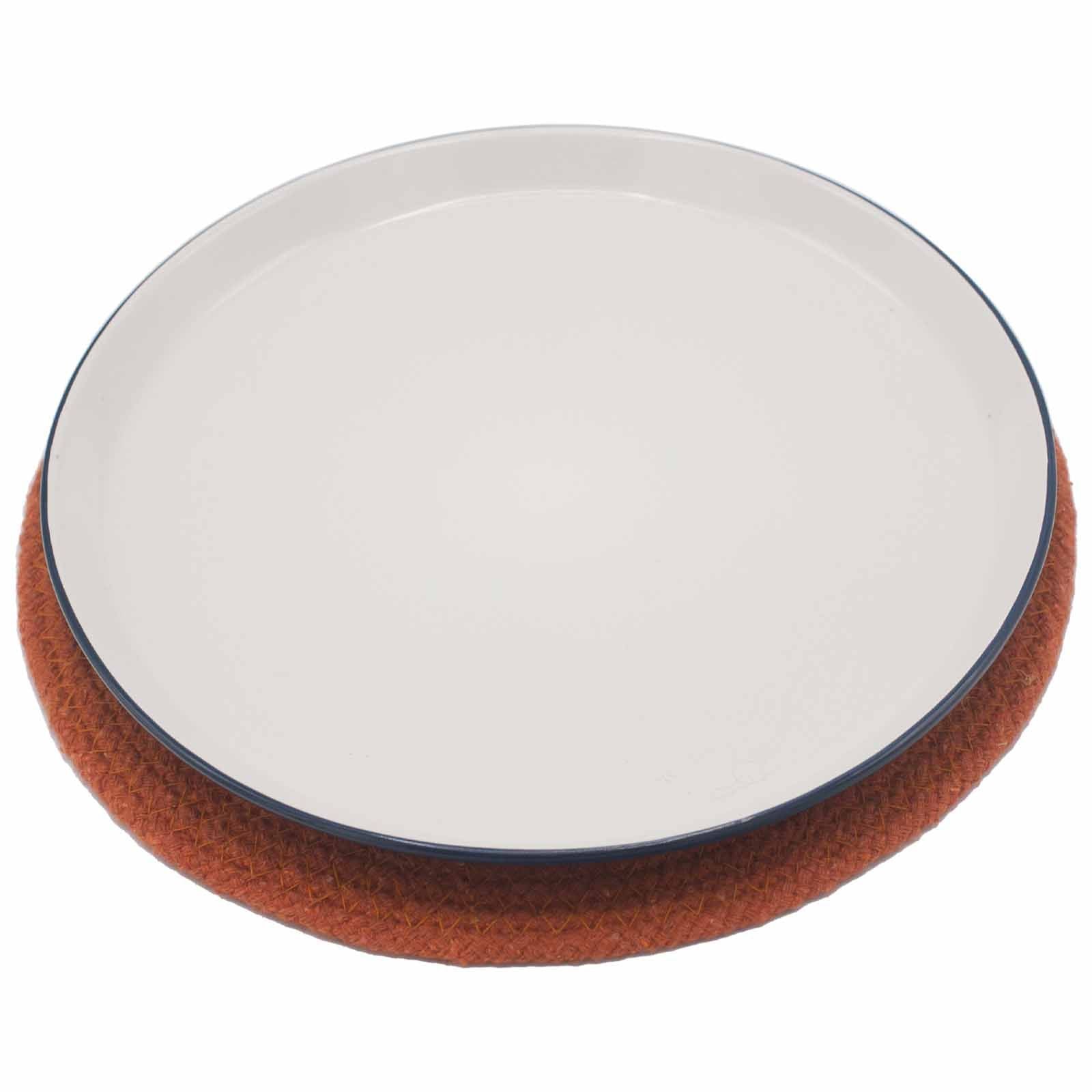 Natural Place Mat - Jute & Cotton 30cm - Clay Boarder